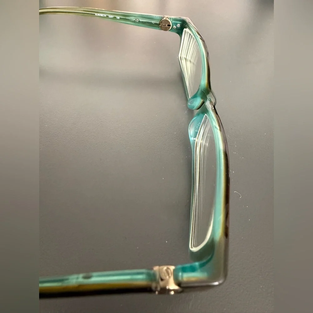 Kate Spade Elizabeth 0JEY brown tortoise teal Italian made eyeglasses frames EUC - Picture 5 of 12